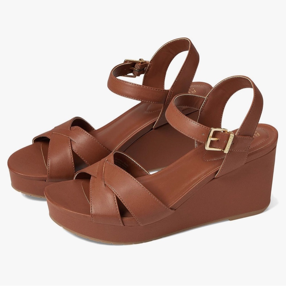 Kenneth Cole Reaction Clarissa Heels Wedges Size 5 Tan